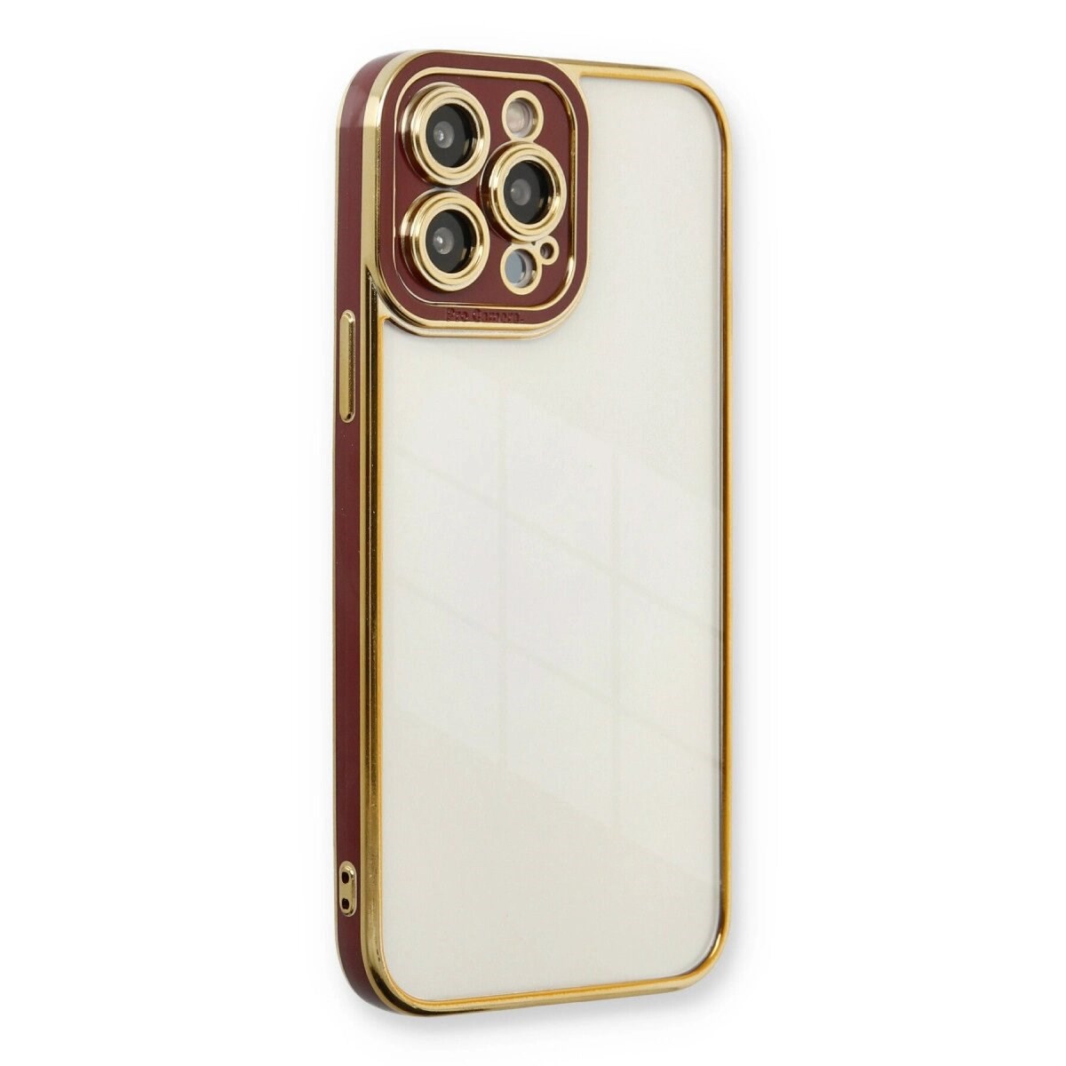 Apple İphone 13 Pro Kılıf Liva Lens Silikon - Bordo