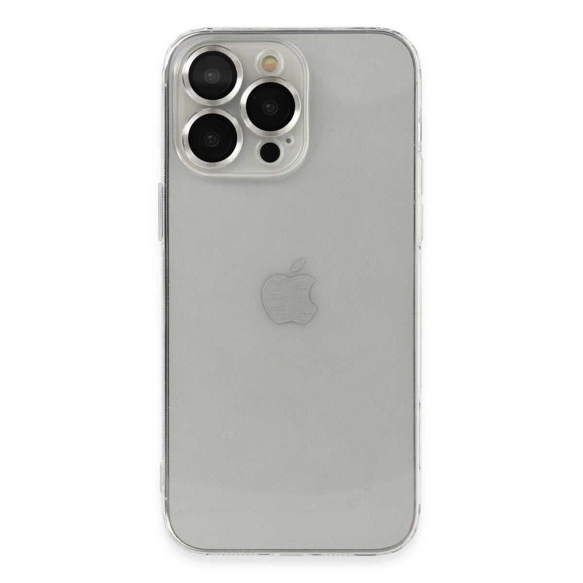 Apple İphone 13 Pro Max Kılıf Luko Lens Silikon - Gümüş