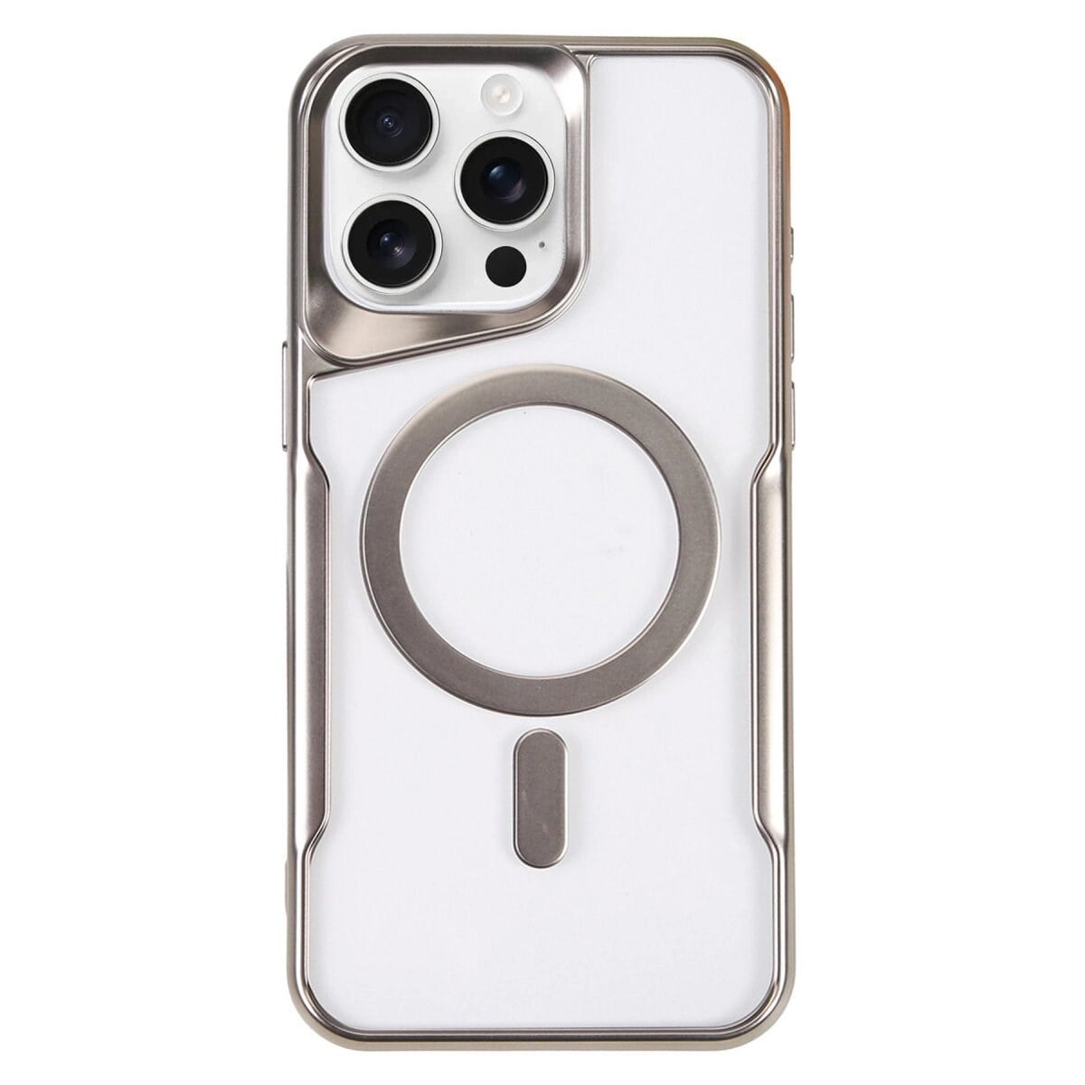 Apple İphone 16 Pro Kılıf Boyi Magsafe Silikon Kapak - Gümüş