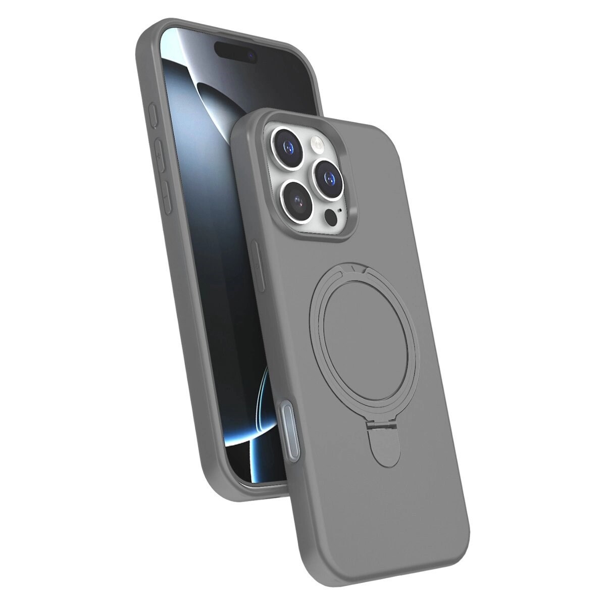 Apple İphone 16 Pro Max Regal Magsafe Standlı Kapak - Titan Gri
