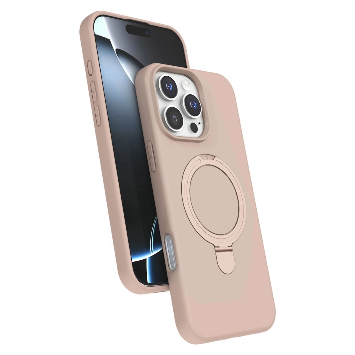 Apple İphone 16 Pro Regal Magsafe Standlı Kapak - Çöl Titanyum