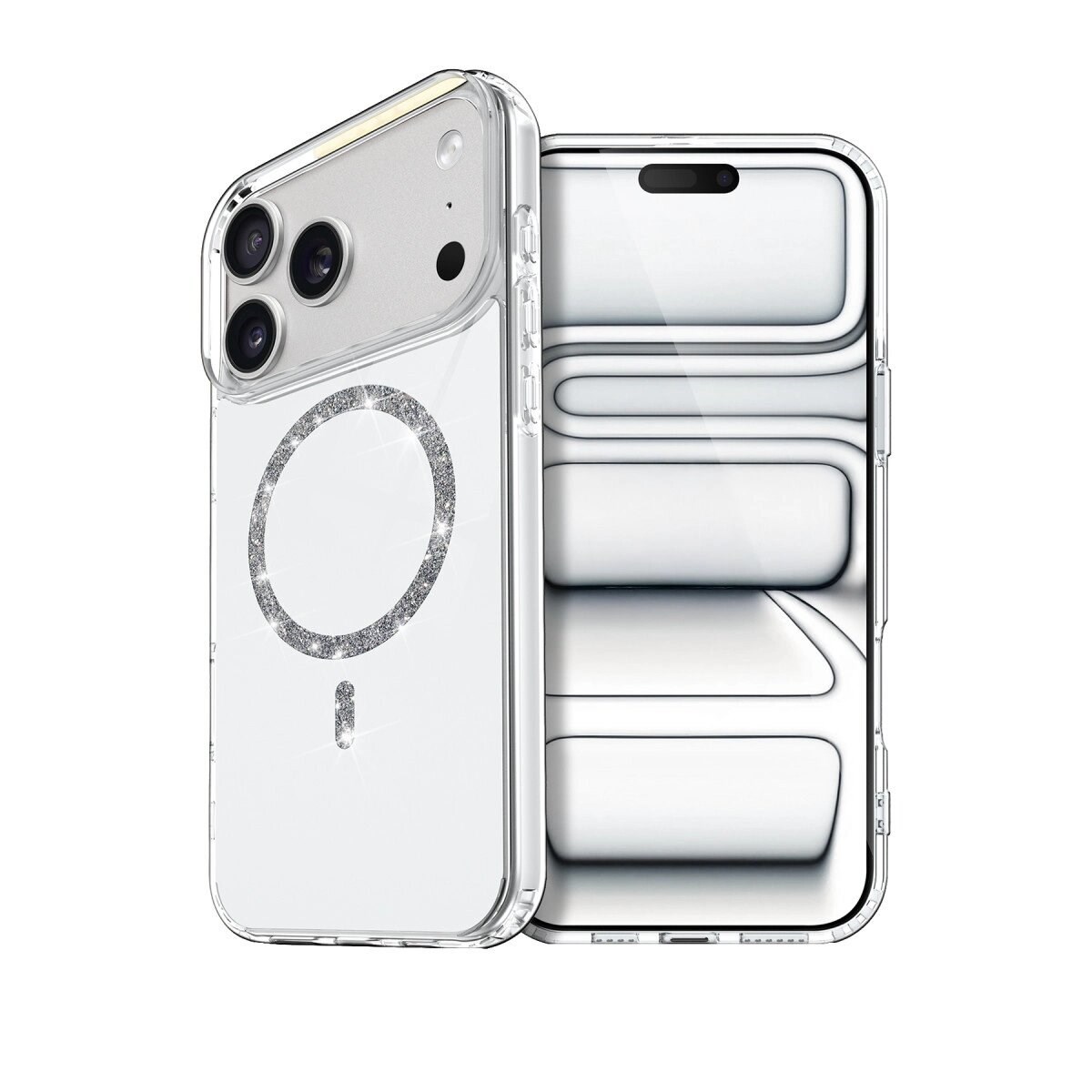 Apple İphone 17 Pro Max Live Diamond Magsafe Kapak - Şeffaf