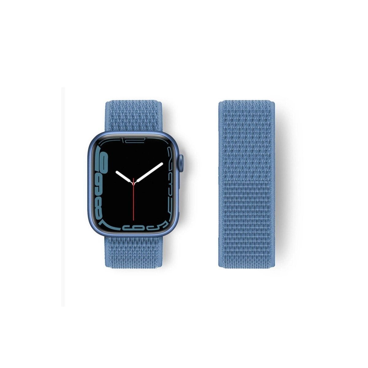Apple Watch 38mm Hasırlı Cırtcırtlı Kordon (saat Değildir) - Mavi