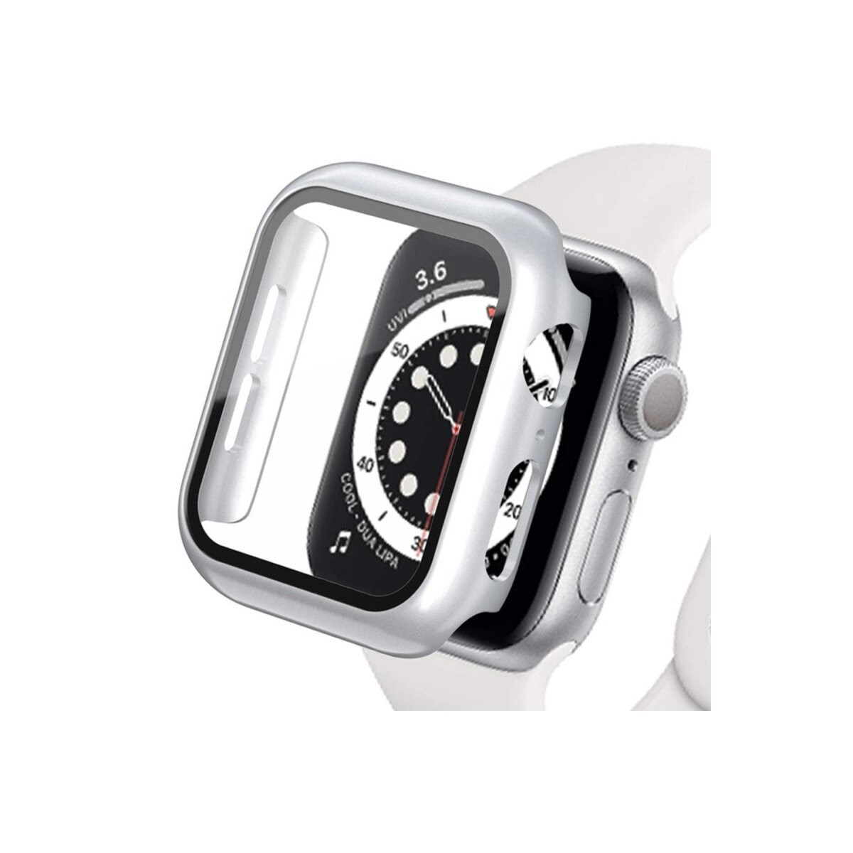 Apple Watch Ultra 49mm Camlı Kasa Ekran Koruyucu - Gümüş