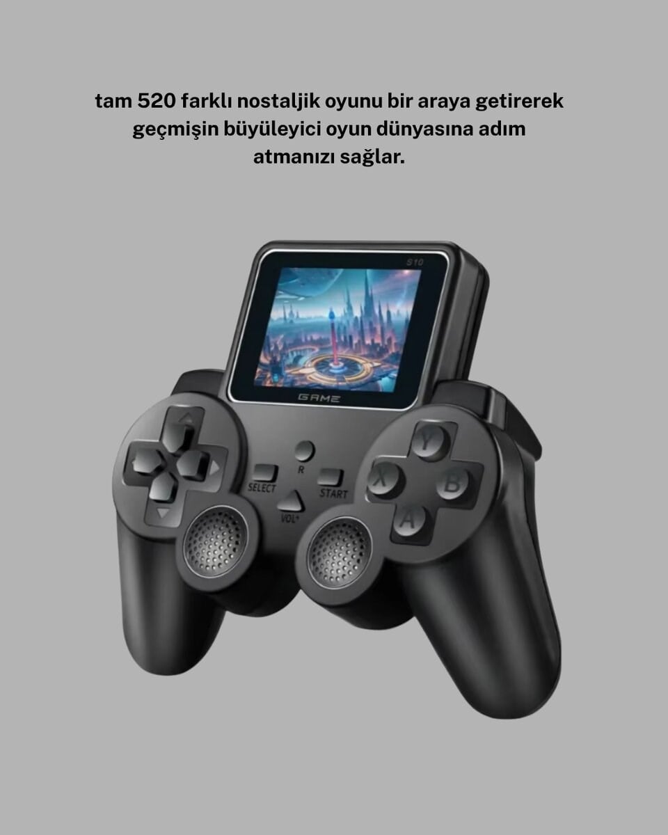 Atari S10 Retro Oyun Konsolu – 520 Nostaljik Oyun, TV Bağlantılı, Şarjlı ve Taşınabilir