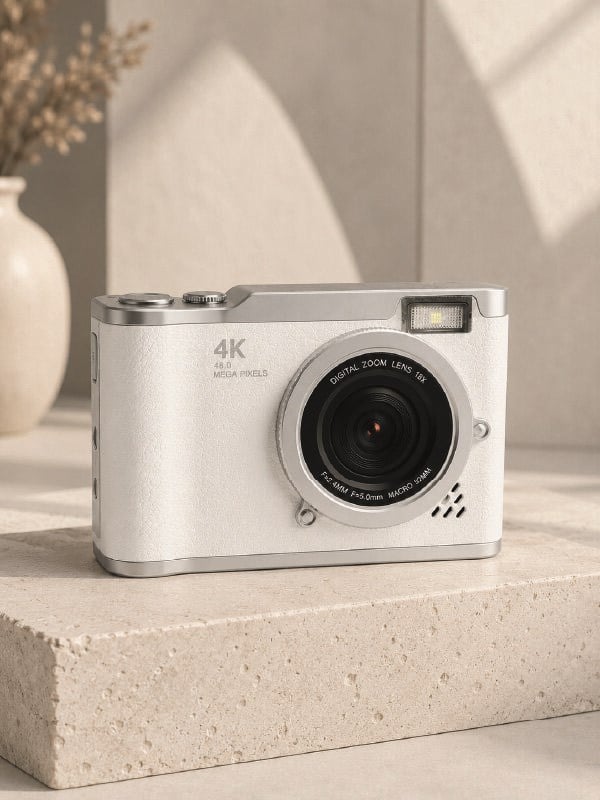 Beyaz 4K Video Kayıtlı 48 MP Dijital Fotoğraf Makinesi Otomatik Odaklama