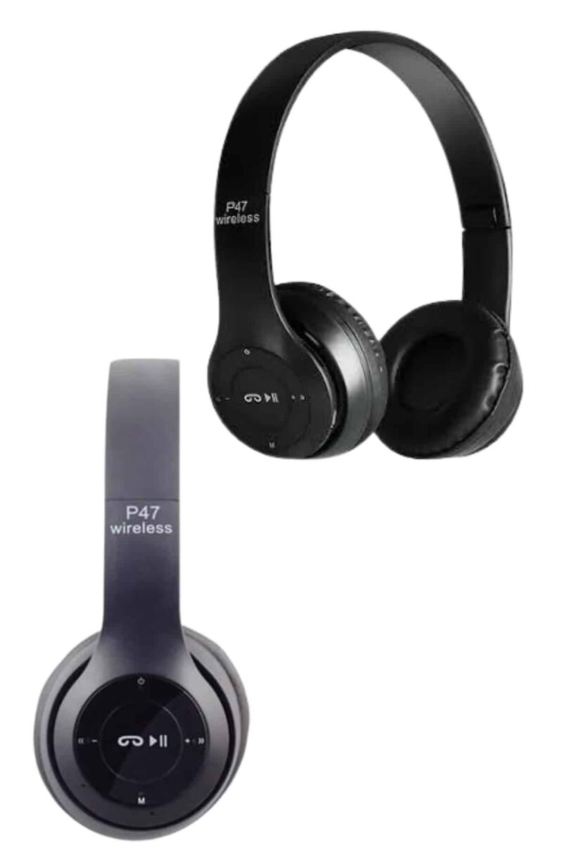 Bluetooth Kablosuz Kulaklık Siyah Wireless 5.0 Kulak Üstü Uzun Pil Ömrü