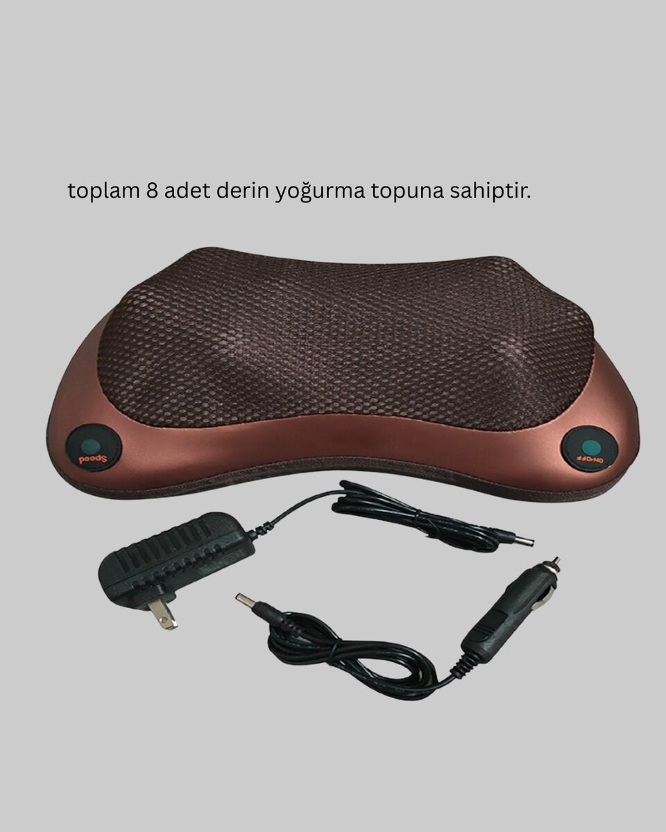 Çok Fonksiyonlu Boyun Bel Sırt Masaj Yastığı Araç İçi Uyumlu