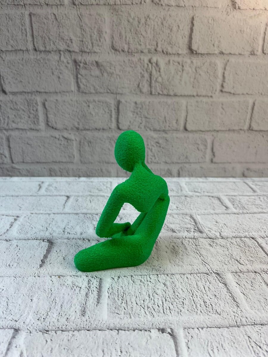 Dekoratif Yeşil İnsan Figürü Modern Masa ve Raf Süsü