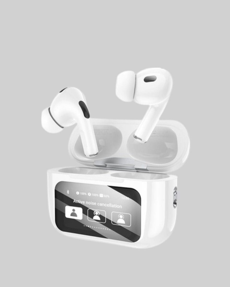 Dokunmatik Ekranlı Bluetooth Kulaklık – ANC, Suya Dayanıklı, Powerbank Kutulu