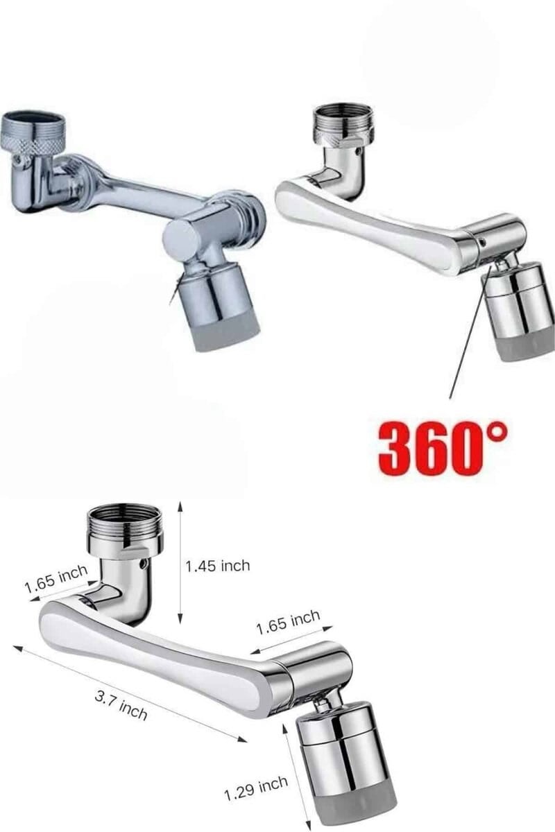 Dönen Musluk Başlığı 1080 Derece Ayarlanabilir Filtreli Sprey Uç