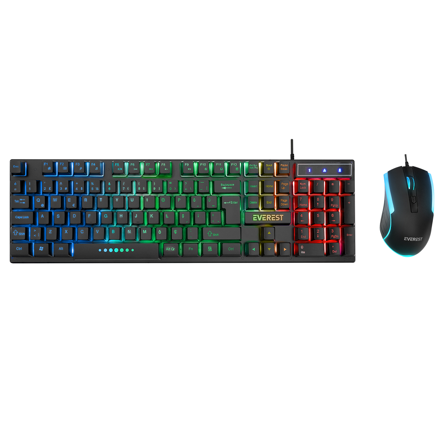 EVEREST LUMINAX USB Q Gaming Klavye - Mouse Set KM-198