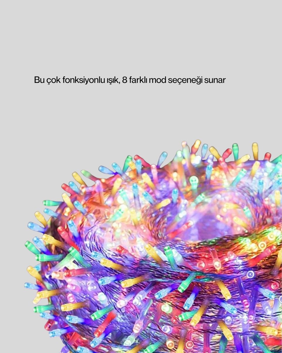 Enerji Tasarruflu Şeffaf Kablo 5 m 50 LED Dekor Işık