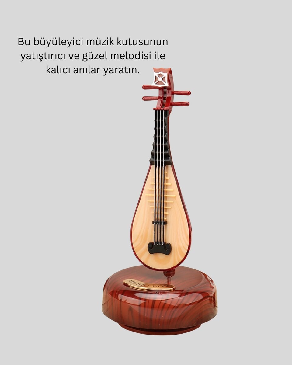 Enstrüman Figürlü Melodi Çalan Dekoratif Müzik Kutusu