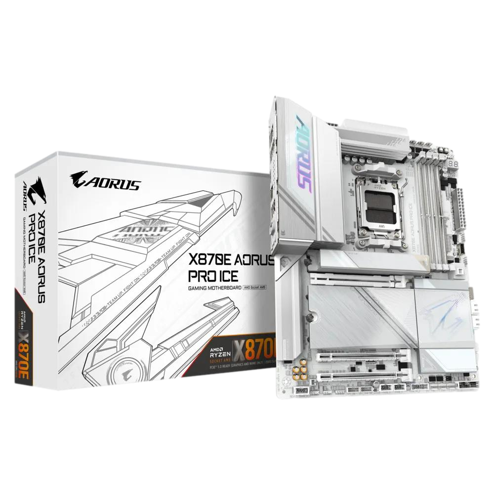 GIGABYTE AORUS PRO ICE X870E DDR5 HDMI DP PCIE 5.0 AM5 ATX BEYAZ