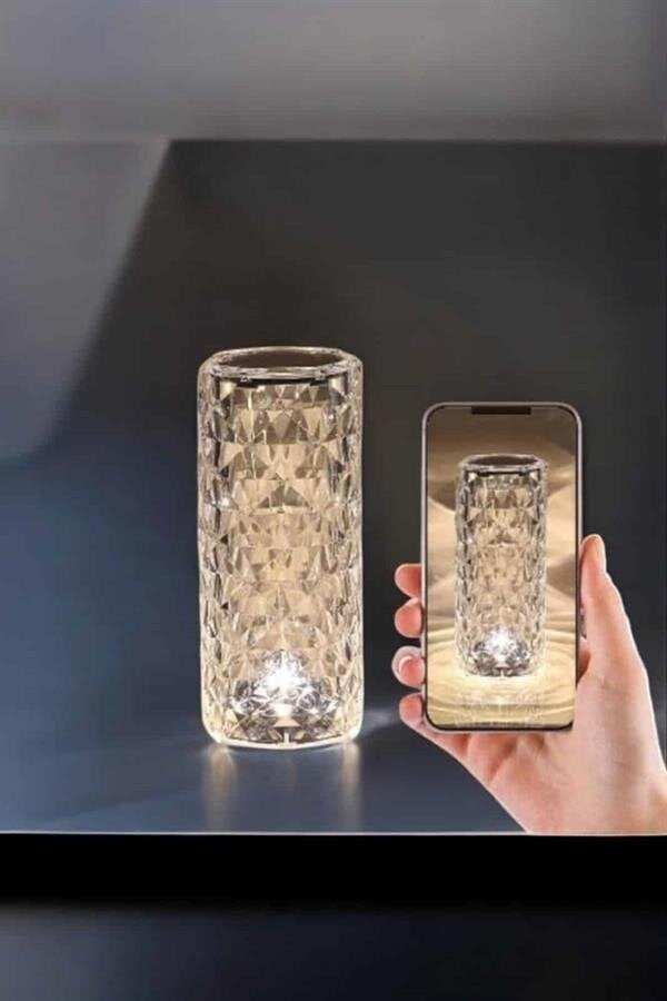 Gece Lambası Kristal Lamba Dokunmatik Şarjlı Hediyelik