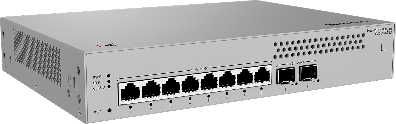 HUAWEI 8port 2-SFP Gigabit Layer2 Yönetilebilir Switch RackMount eKIT S220S-8T2X