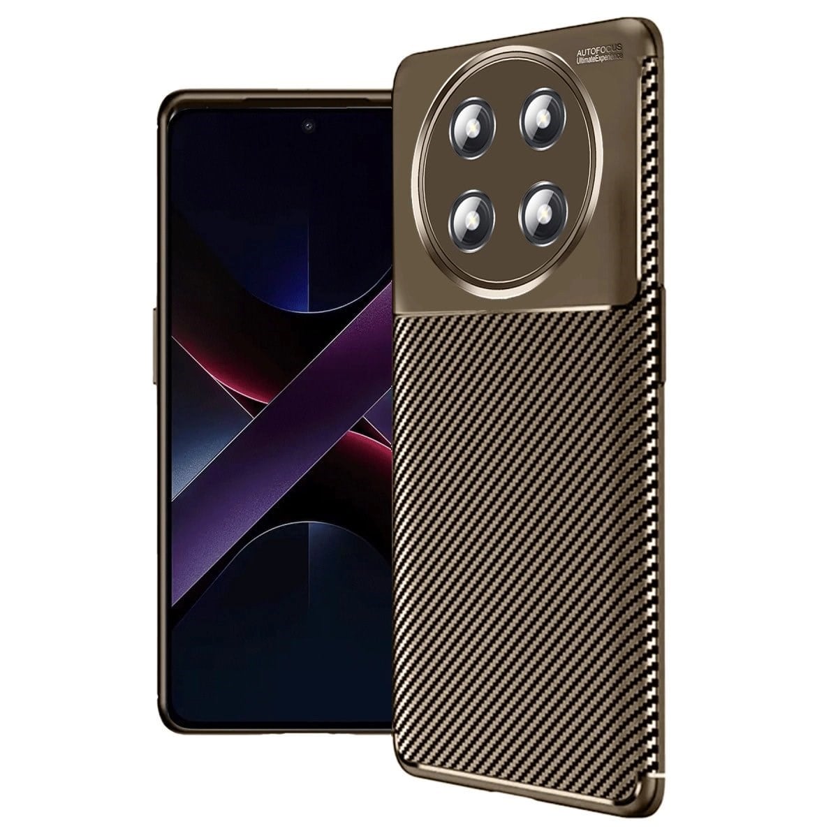 Honor Magic 7 Lite Kılıf Auto Focus Karbon Kapak - Kahverengi