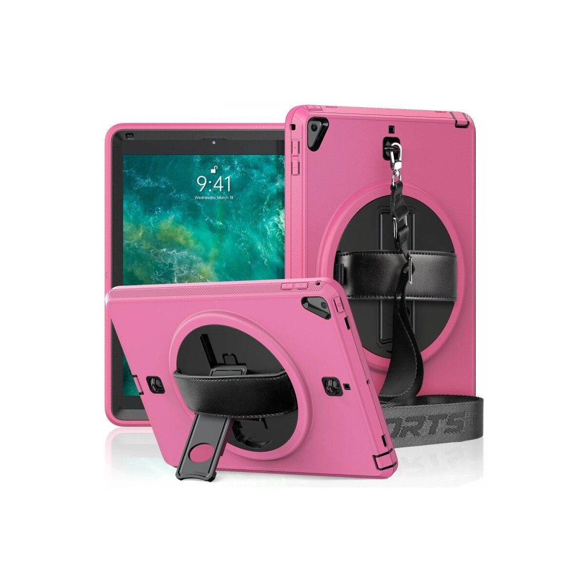 İpad 5 Air 9.7 Kılıf Strap-c Otterbox Tablet Kapak - Pembe