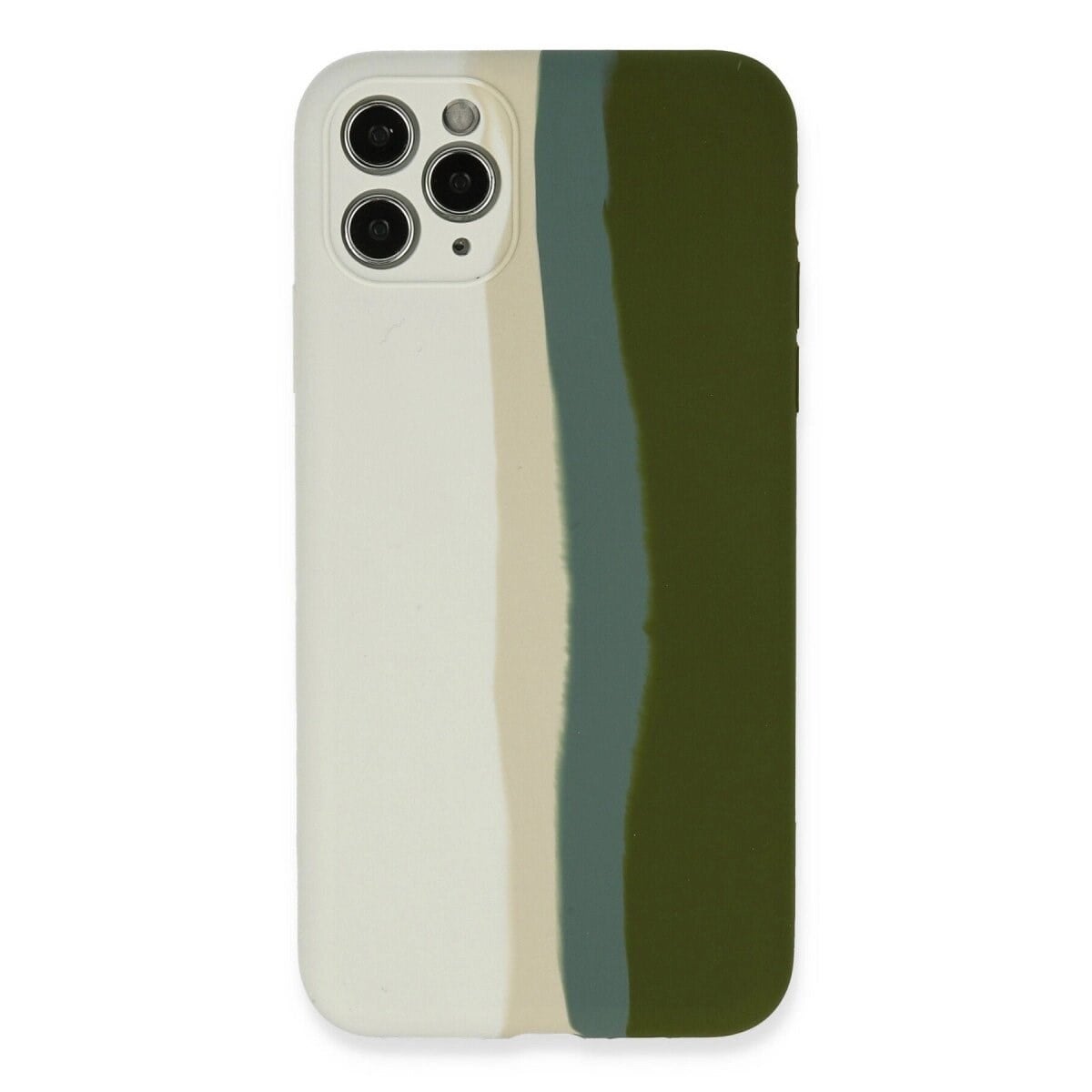 İphone 11 Pro Kılıf Ebruli Lansman Silikon - Beyaz-yeşil