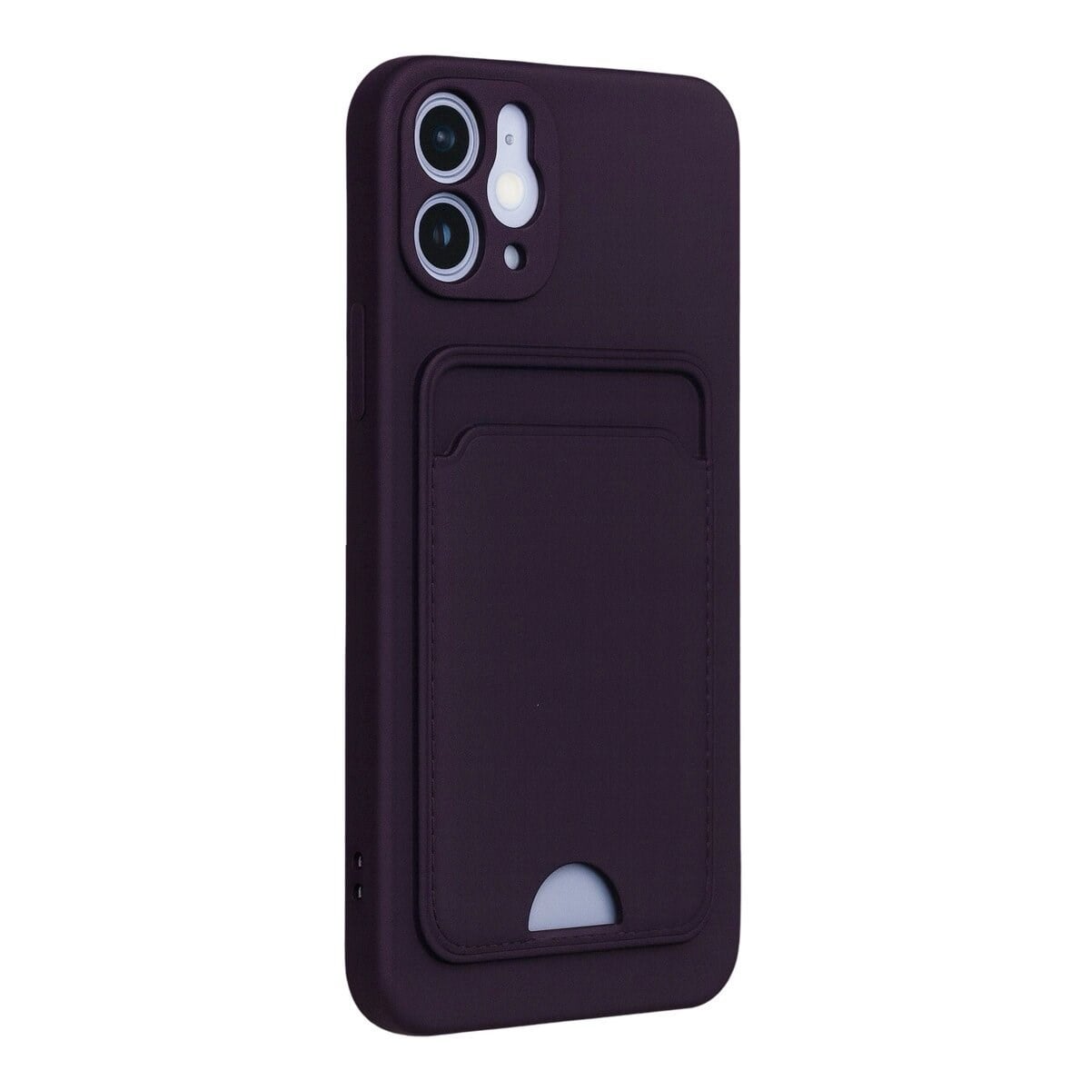 İphone 12 Kılıf Kelvin Kartvizitli Silikon - Derin Mor