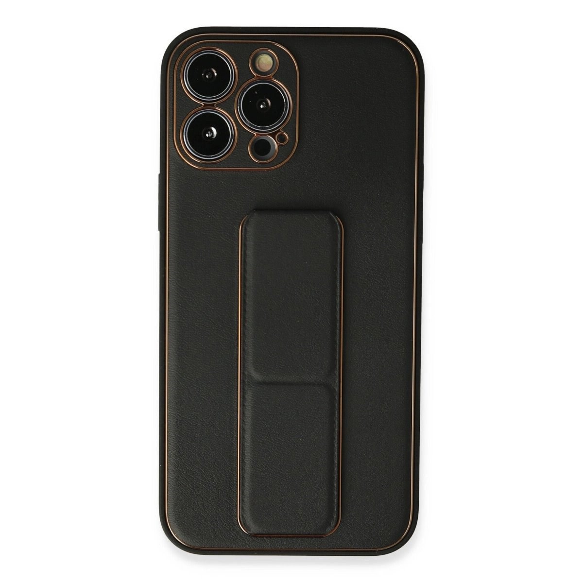 İphone 13 Pro Kılıf Coco Deri Standlı Kapak - Siyah