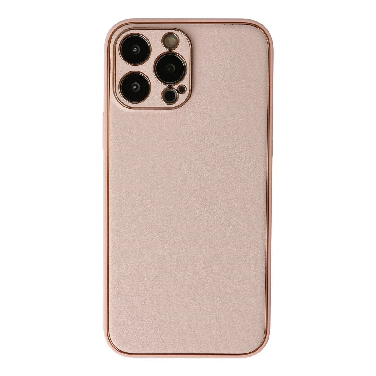 İphone 13 Pro Max Kılıf Coco Deri Silikon Kapak - Pudra