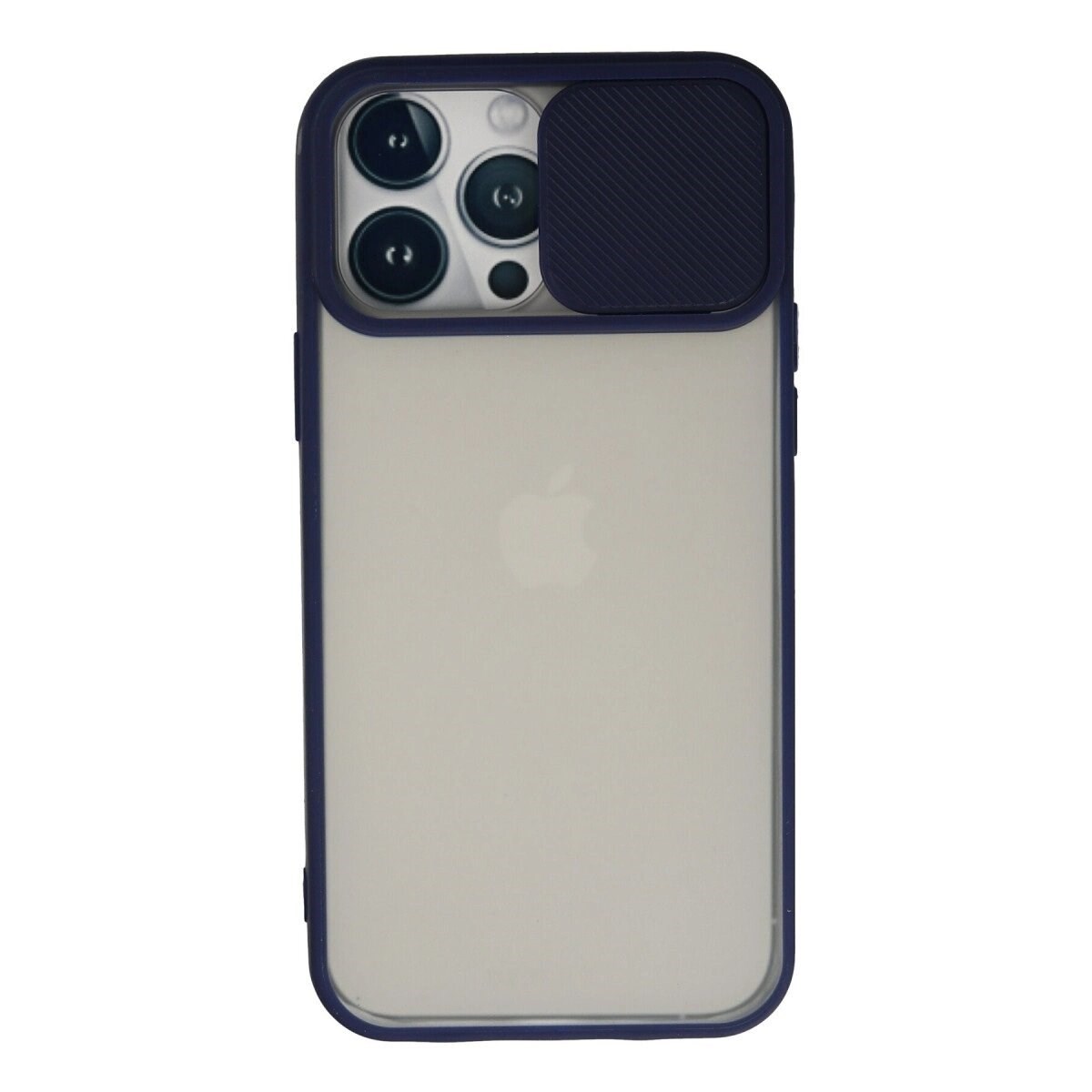 İphone 13 Pro Max Kılıf Palm Buzlu Kamera Sürgülü Silikon - Lacivert