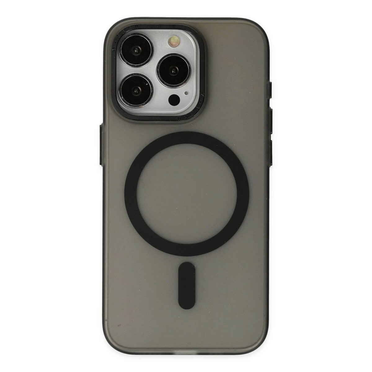 İphone 15 Pro Kılıf Lodos Magneticsafe Mat Kapak - Siyah