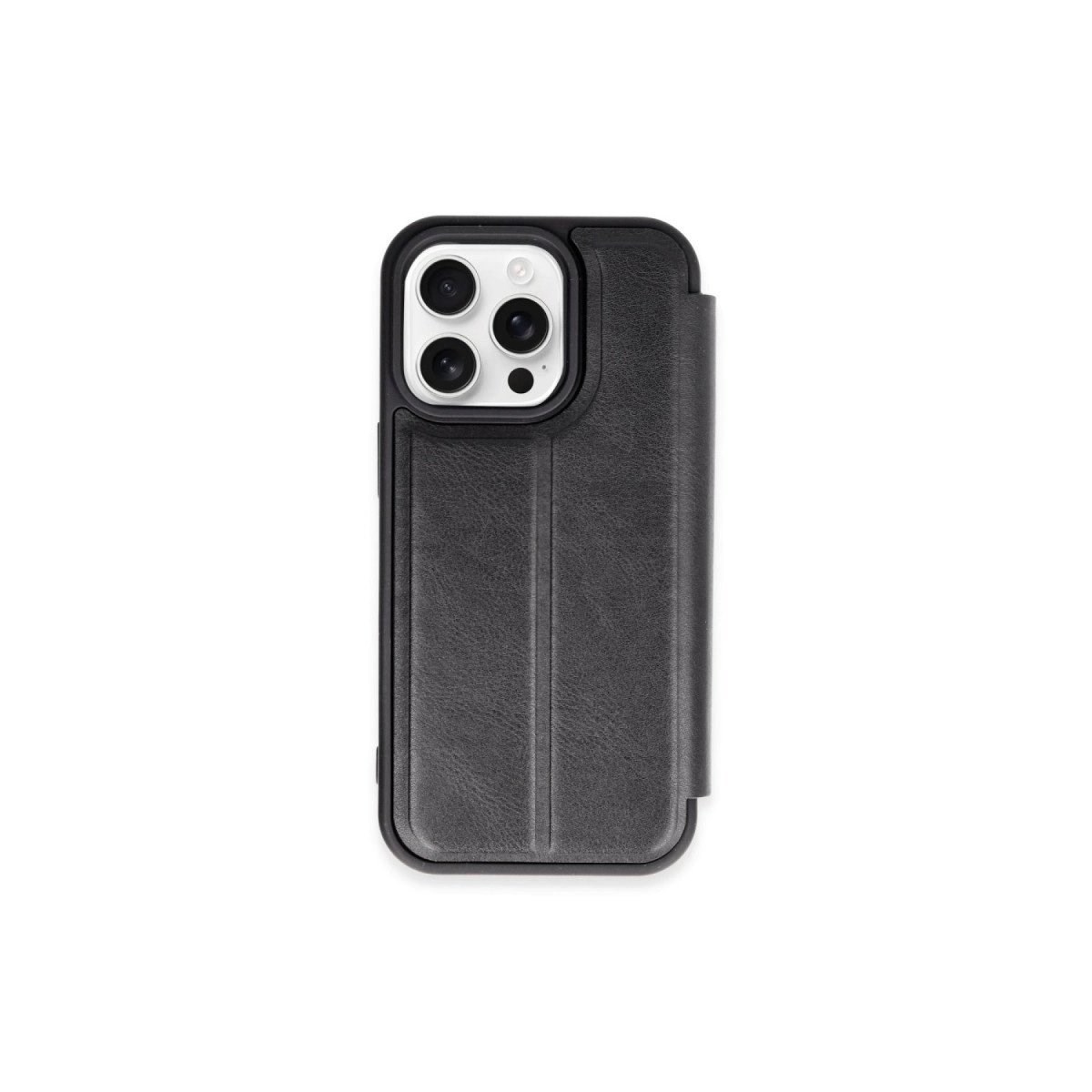 İphone 15 Pro Max Kılıf Flip Cover - Siyah