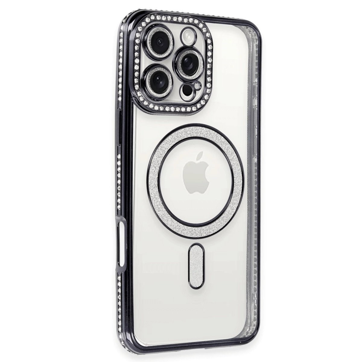 İphone 16 Pro Max Kılıf Joke Simli Magneticsafe Kılıf - Gri