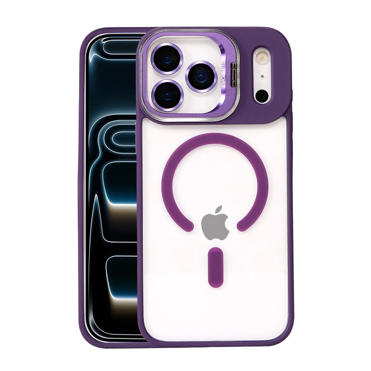 Joko Apple İphone 17 Pro Max Remim Lensli Magsafe Standlı Kapak - Derin Mor