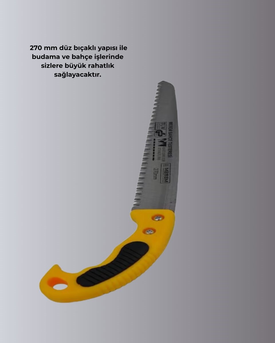 Kılıflı Budama Bahçe Testeresi 270 mm Düz Bıçaklı