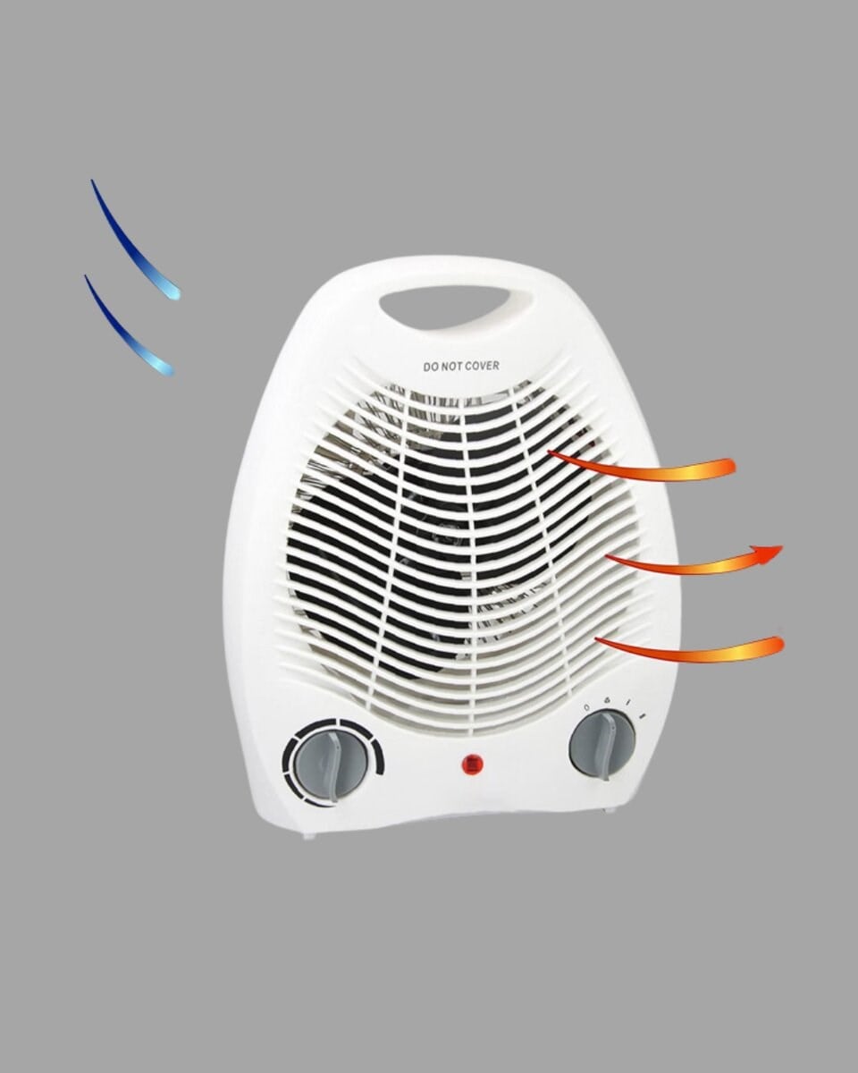 Mini Elektrikli Isıtıcı 2000W – Termostatlı Fanlı Isıtma, Taşınabilir Tasarım
