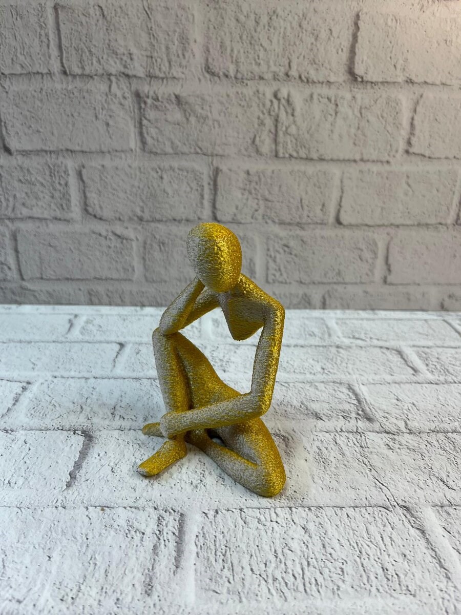 Minimal Sarı İnsan Figürü Biblo Ev ve Ofis Dekoru