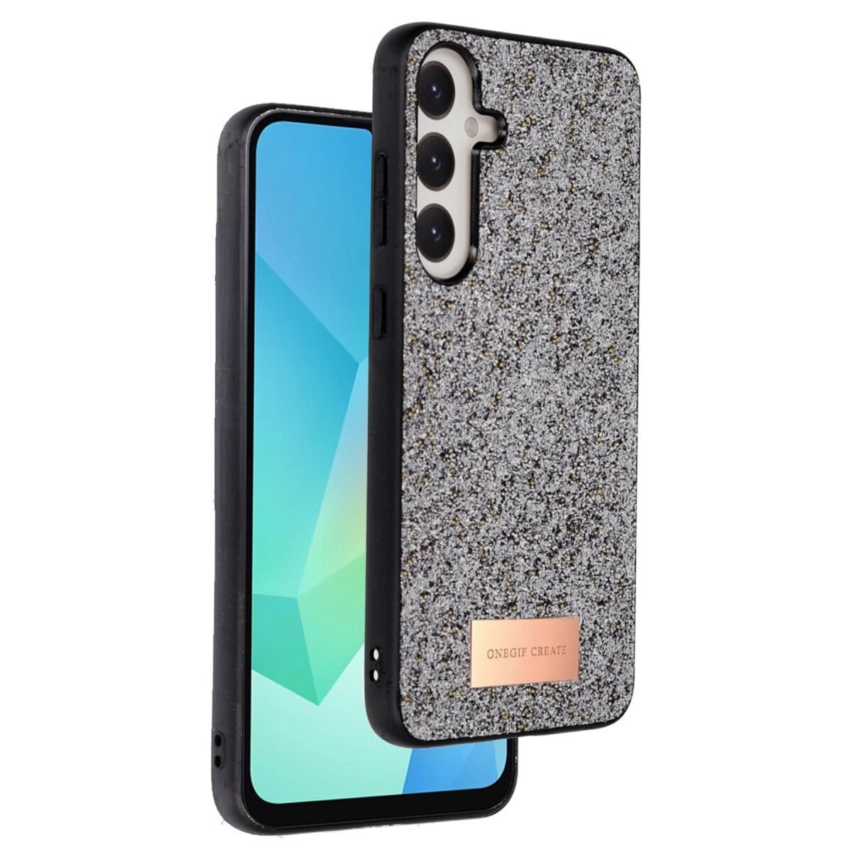 Onegif Samsung Galaxy A16 5g Bright Simli Kapak - Gümüş