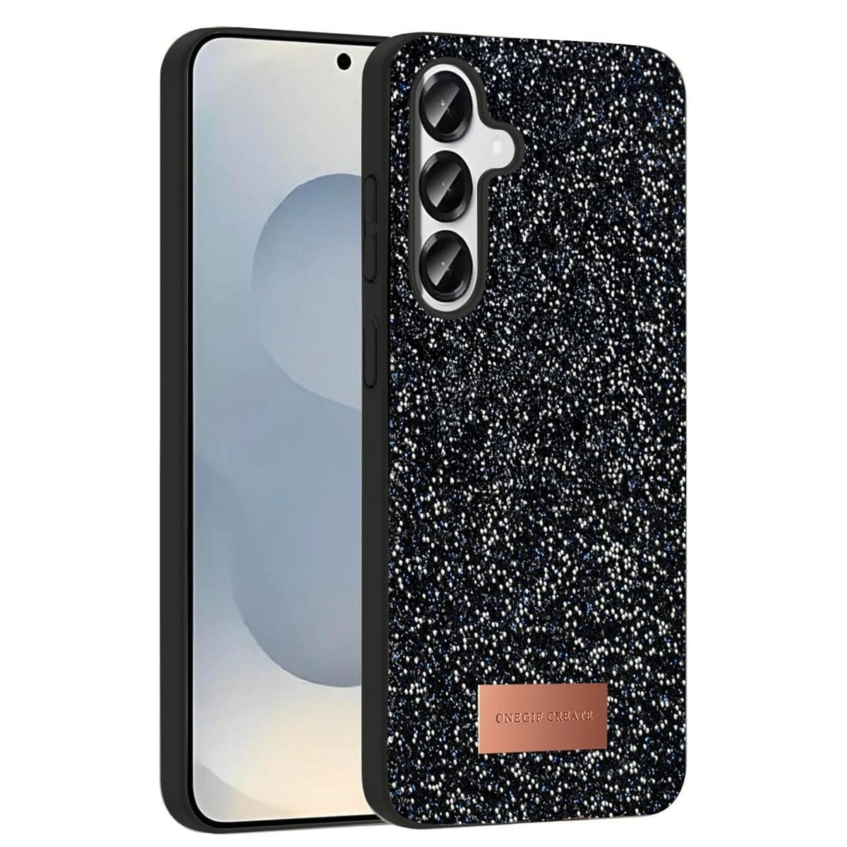 Onegif Samsung Galaxy S25 Plus Bright Simli Kapak - Siyah