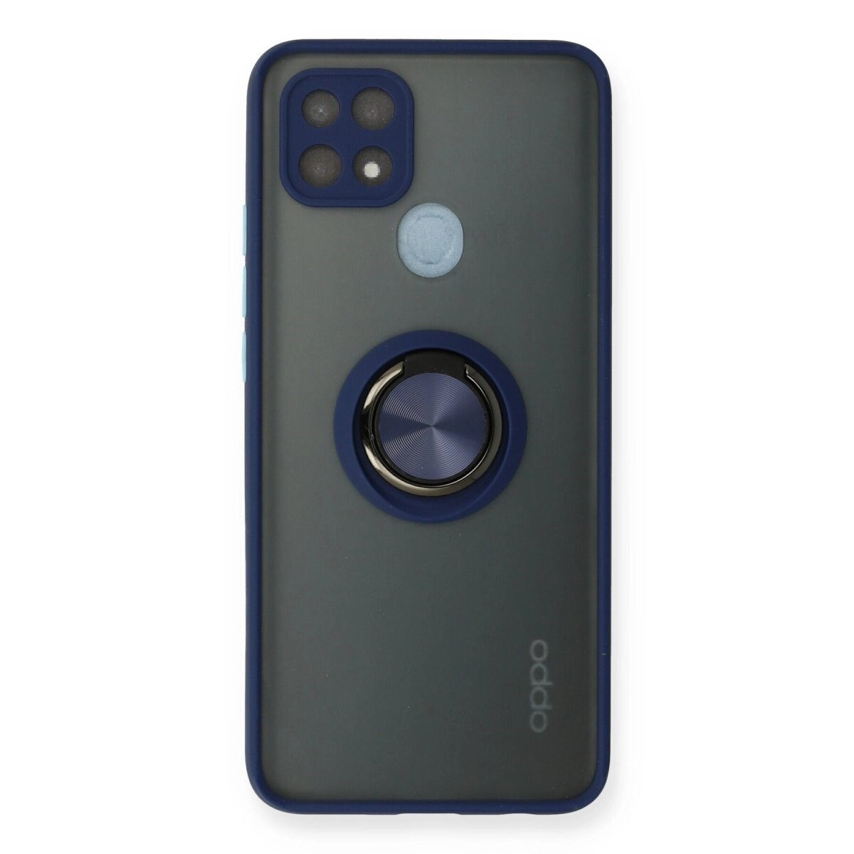 Oppo A15 Kılıf Montreal Yüzüklü Silikon Kapak - Lacivert