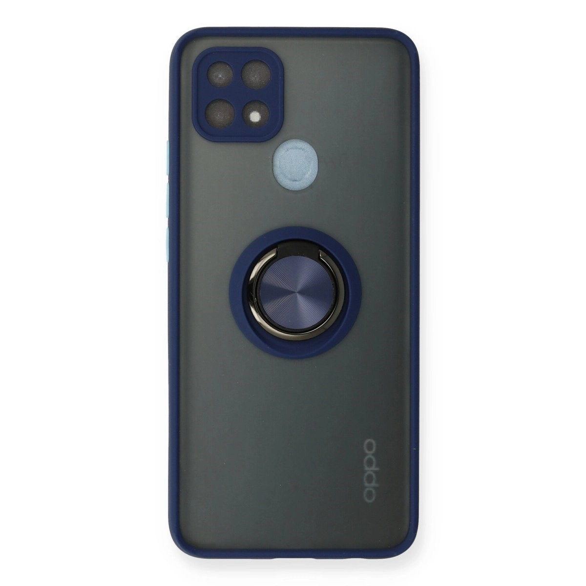 Oppo A15 Kılıf Montreal Yüzüklü Silikon Kapak - Lacivert