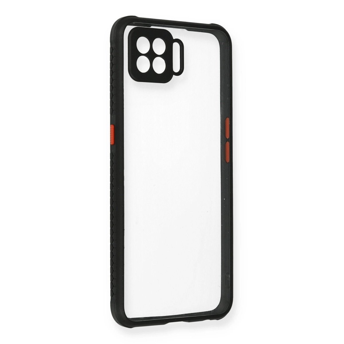 Oppo A73 Kılıf Miami Şeffaf Silikon - Siyah