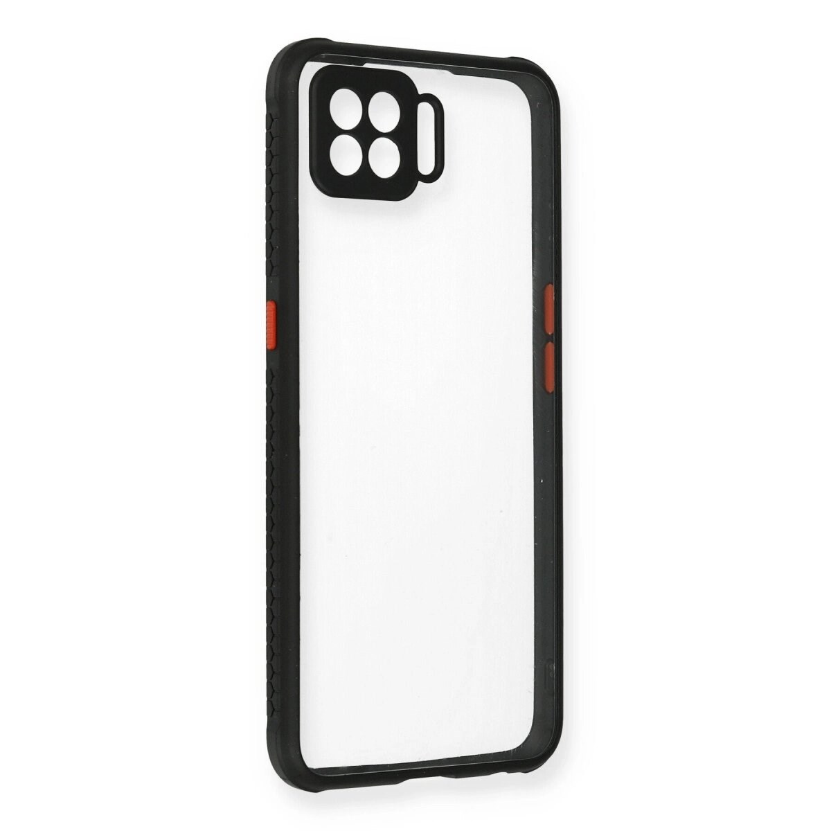 Oppo A73 Kılıf Miami Şeffaf Silikon - Siyah