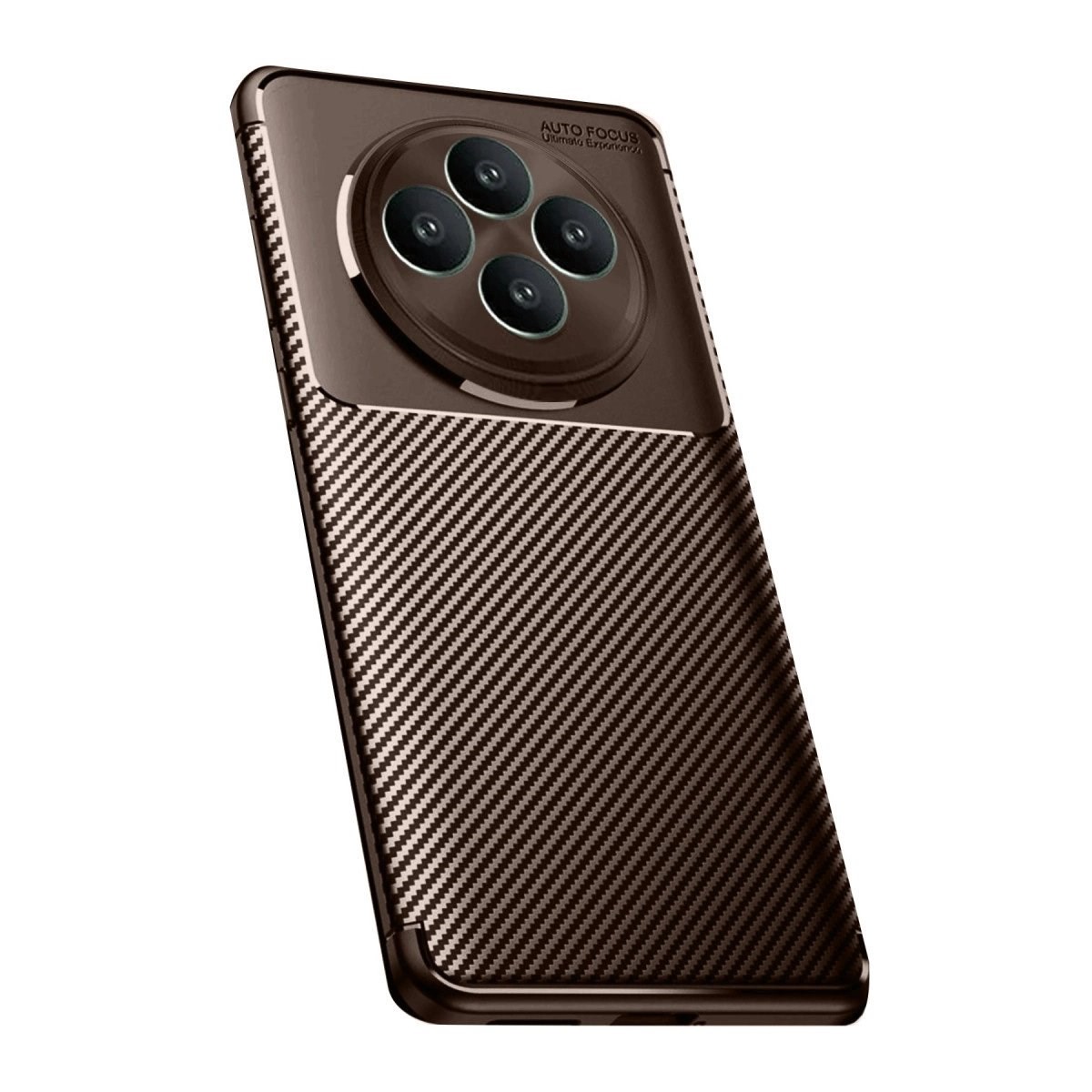 Oppo Reno 11 Fs Kılıf Auto Focus Karbon Kapak - Kahverengi