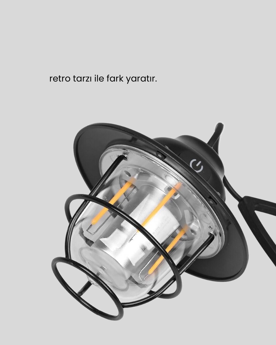 Outdoor Retro Kamp Işığı Uzun Ömürlü Pil Taşınabilir Suya Dayanıklı