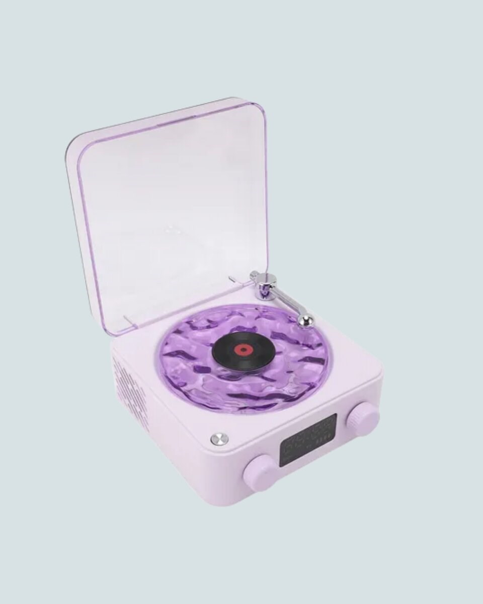 Projektörlü Gece Lambalı Retro Hoparlör – Taşınabilir Bluetooth Speaker
