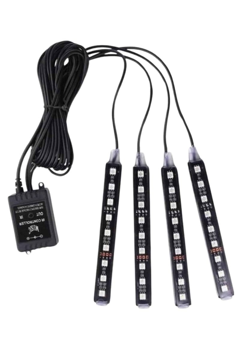 RGB Işıklı Araç İçi Aydınlatma Kumandalı 12'li Led Işık Renk Değiştirebilen
