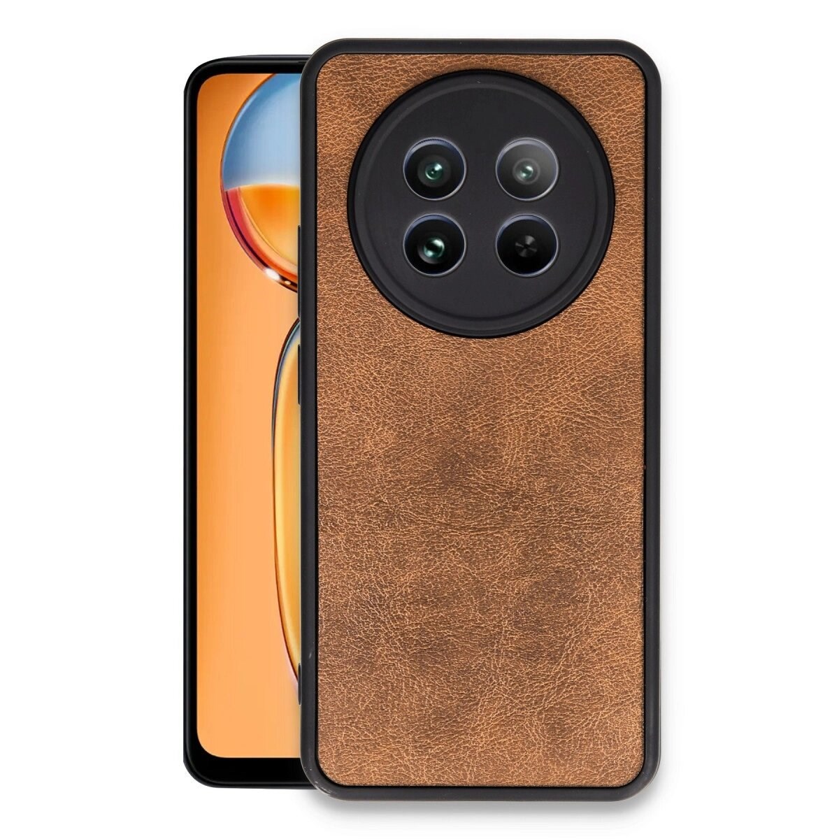 Realme 12 5g Kılıf Aras Deri Kapak - Taba
