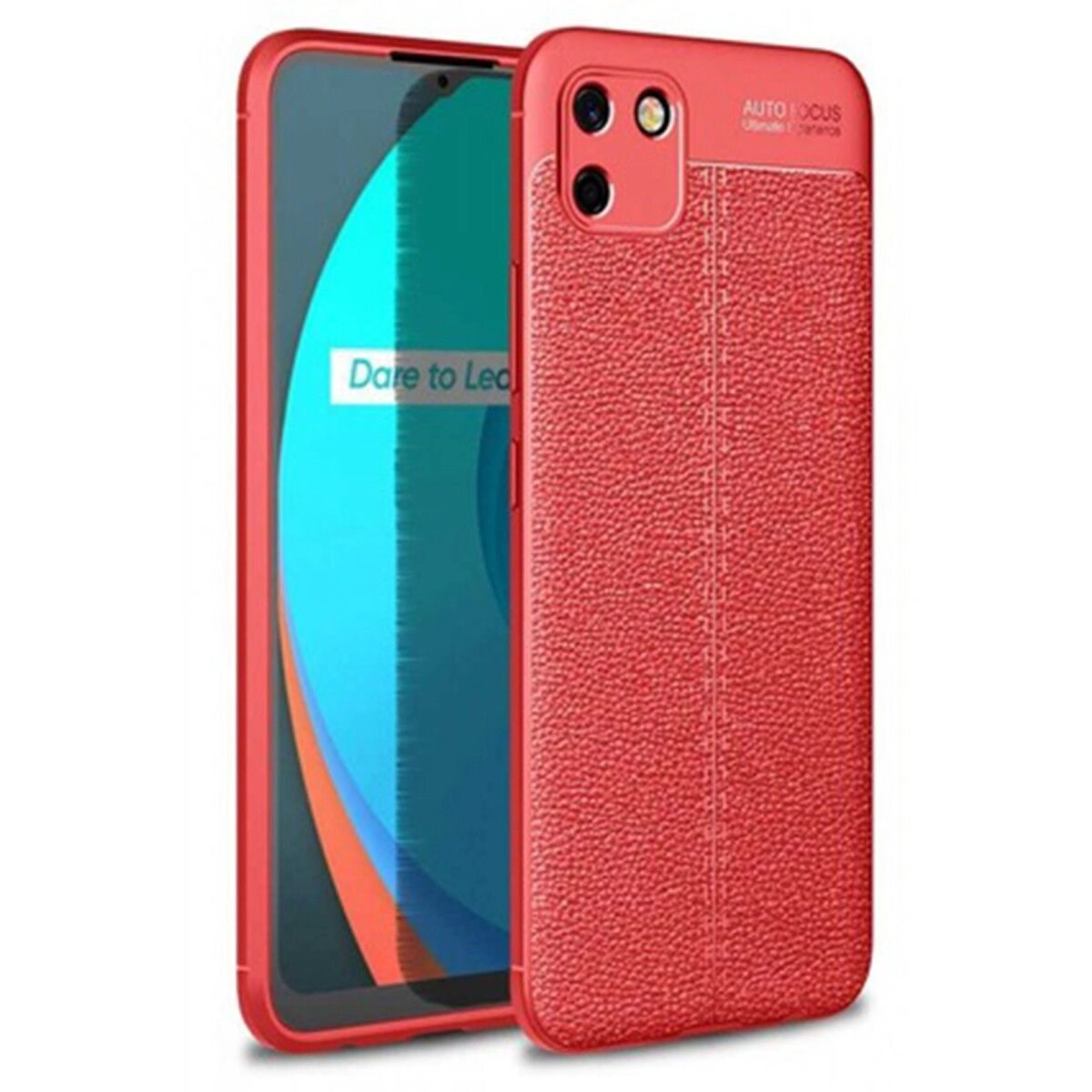 Realme C11 Kılıf Auto Focus Kapak - Kırmızı