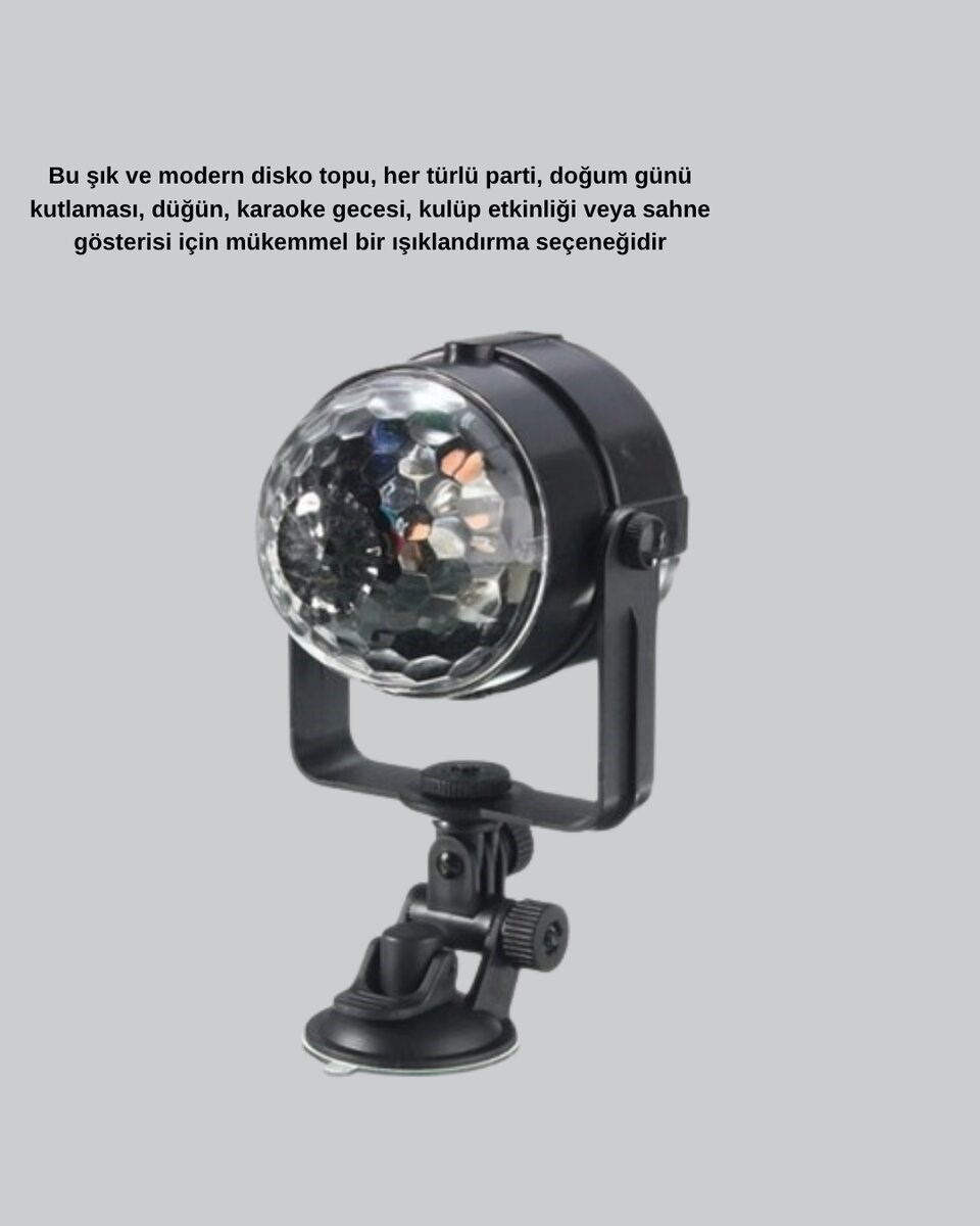 Ritme Duyarlı LED Disko Topu – Renkli Işık Gösterili Parti Lambası