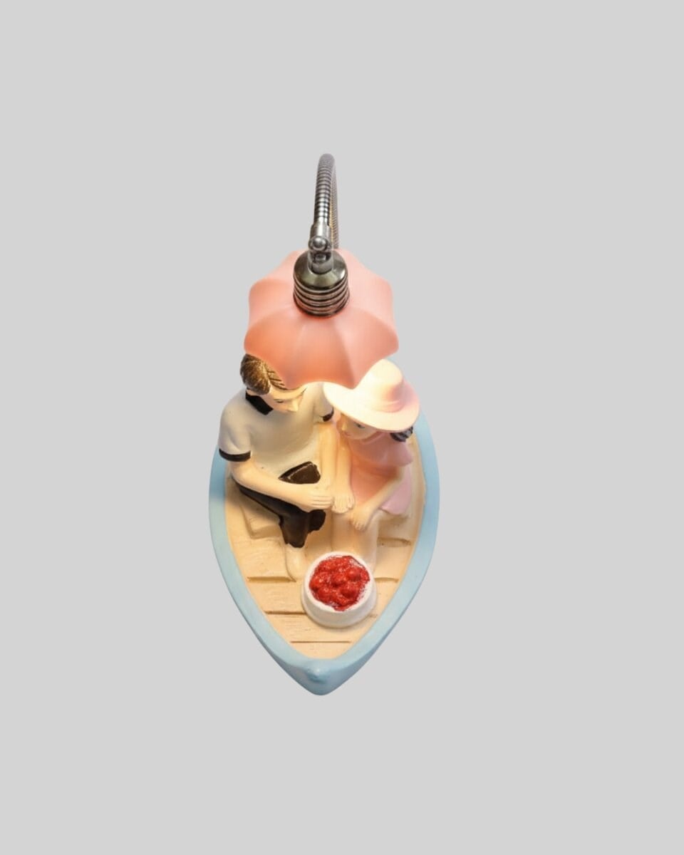 Romantik Çift Figürlü Gece Lambası Sandal Model Sevgiliye Özel Hediye