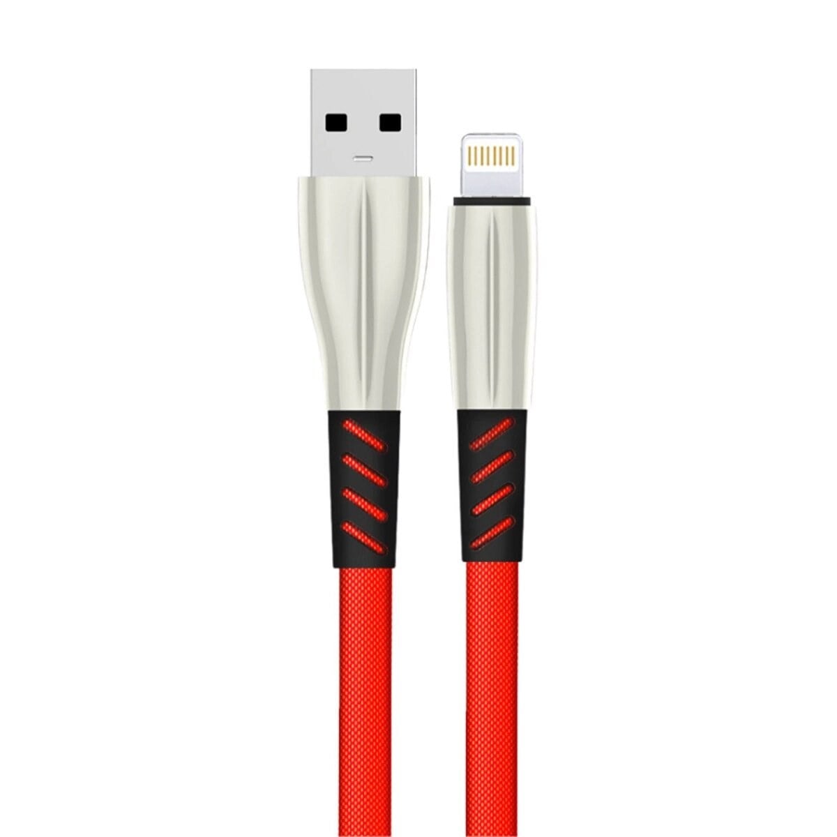 S89 Metal Uçlu Lightning Kablo İphone Uyumlu 1m 2.4a - Kırmızı